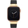Anne Klein Leather Fashion Band for Apple Watch Secure, Adjustable, Apple Watch Band Replacement, Fits Most Wrists(Black/Gold)