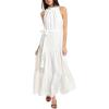 Anne Klein Men’s Tiered Tie Neck Maxi(Bright White)