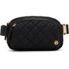 Anne Klein Quilted Nylon Pant Belt, Black, One Size
