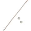 Anne Klein Rose Gold Tone Clear Crystal 2MM Tennis Setting Flex Bracelet Earrings Set