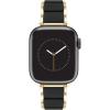 Anne Klein Silicone Fashion Bracelet for Apple Watch, Secure, Adjustable, Apple Watch Replacement Band, Fits Most Wrists(Black/Gold)