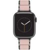 Anne Klein Silicone Fashion Bracelet for Apple Watch, Secure, Adjustable, Apple Watch Replacement Band, Fits Most Wrists(Blush Pink/Black)