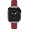 Anne Klein Silicone Fashion Bracelet for Apple Watch, Secure, Adjustable, Apple Watch Replacement Band, Fits Most Wrists(Burgundy/Rose Gold)