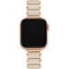 Anne Klein Silicone Fashion Bracelet for Apple Watch, Secure, Adjustable, Apple Watch Replacement Band, Fits Most Wrists(Cream/Rose Gold)