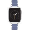 Anne Klein Silicone Fashion Bracelet for Apple Watch, Secure, Adjustable, Apple Watch Replacement Band, Fits Most Wrists(Light Blue/Silver)