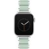 Anne Klein Silicone Fashion Bracelet for Apple Watch, Secure, Adjustable, Apple Watch Replacement Band, Fits Most Wrists(Mint Green/Silver)