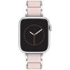 Anne Klein Silicone Fashion Bracelet for Apple Watch, Secure, Adjustable, Apple Watch Replacement Band, Fits Most Wrists(Pink/Silver)