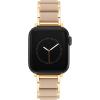 Anne Klein Silicone Fashion Bracelet for Apple Watch, Secure, Adjustable, Apple Watch Replacement Band, Fits Most Wrists(Taupe/Gold)