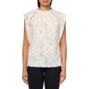 Anne Klein Women’s Blssm Lace Sl Ruffle Nk Top W Ladder Lac(White Dove)
