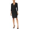 Anne Klein Women’s Carousel Print Faux Wrap Dress(Black)