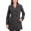 Anne Klein Women’s Classic Double Breasted Wool Coat(Charcoal)