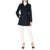 Anne Klein Women’s Classic Double Breasted Wool Coat(Navy)