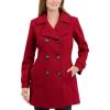 Anne Klein Women’s Classic Double Breasted Wool Coat(Red)