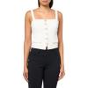 Anne Klein Women’s Double Weave Vest with Straps(Bright White)
