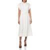 Anne Klein Women’s Drop Sleeve Shirt Dress(Bright White)