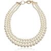 Anne Klein Women’s Gold-Tone Blanc Pearl Collar Necklace(Gold/ White)