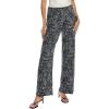 Anne Klein Womens High Rise Pull on Wide Wb Palazzo Pant(Deep Sapphire/Black Diamond)