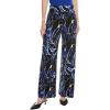 Anne Klein Womens High Rise Pull on Wide Wb Palazzo Pant(Santorini Blue Multi)