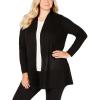 Anne Klein Womens Long Cardigan W/Waist Seam-Anne Black(Asphalt)