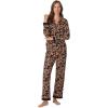 Anne Klein Womens Long Sleeve Button Down Pajama Top & Relaxed Pant Set – Soft Sweater Knit – Cozy Sleepwear & Loungewear PJs(Watercolor Animal)
