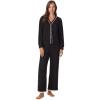 Anne Klein Womens Long Sleeve Button Down Pajama Top & Wide Leg Pant Set – Soft Sweater Knit – Cozy Sleepwear & Loungewear(Black)
