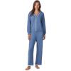 Anne Klein Womens Long Sleeve Button Down Pajama Top & Wide Leg Pant Set – Soft Sweater Knit – Cozy Sleepwear & Loungewear(Blue Horizon)