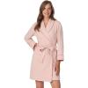 Anne Klein Womens Long Sleeve Knee Length Robe – Lightweight & Breathable Cotton Blend Bathrobe – Cozy Everyday Loungewear(Rose Smoke)