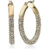 Anne Klein Women’s Pierced Earrings Pave Tubular Hoop, Gold