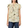 Anne Klein Womens Ruffle SLV Tie Blouse(Soft Aloe Multi)