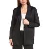 Anne Klein Womens Satin Crinkle Notch Collar One Bttn Jack(Anne Black)