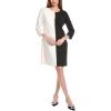 Anne Klein Women’s Three Quarter SLV Shift with Keyhole(White Dove/Anne Black)