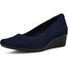 Anne Klein Women’s Wisher Wedge Pump(Navy Knit)