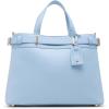 Anne Klein womens Anne Klein Belted Convertible Large Satchel Bag(Cloud Blue)