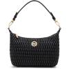 Anne Klein womens Anne Klein Medium Ruched Flap Crossbody(Black)