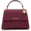 Anne Klein womens Anne Klein Medium Ruched Flap Crossbody(Cherry Lacquer)
