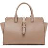 Anne Klein womens Anne Klein Sculpted Buckle Satchel With Convertible Strap(Timeless Taupe)