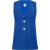 Anne Klein womens Linen 2 Button Notch Collar Vest(Santorini Blue)