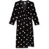Anne Klein womens Printed Ity Classic Wrap Dress(Anthracite/Amethyst)