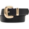 womens Classic Pant Belt With Gold Buckle(Black)