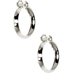 Anne Klein Clip Hoop Earrings(Silver Tone)