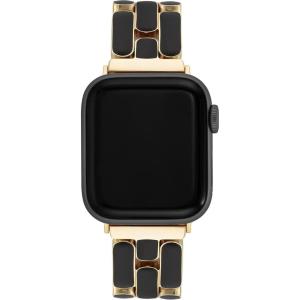 Anne Klein Fashion Bracelet for Apple Watch, Secure, Adjustable, Apple Watch Replacement Band, Fits Most Wrists(Black/Gold)