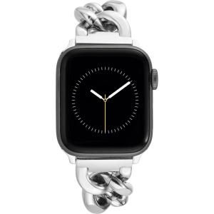 Anne Klein Fashion Chain Bracelet for Apple Watch, Secure, Adjustable, Apple Watch Replacement Band, Fits Most Wrists(Silver)