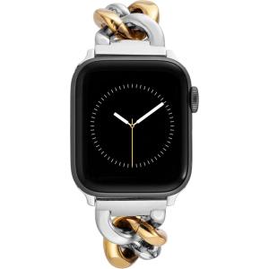 Anne Klein Fashion Chain Bracelet for Apple Watch, Secure, Adjustable, Apple Watch Replacement Band, Fits Most Wrists(Two Tone)
