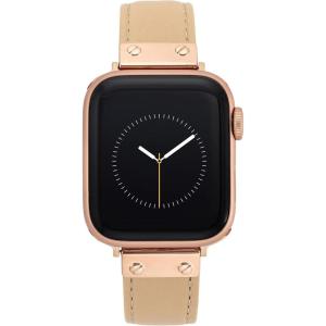 Anne Klein Leather Fashion Band for Apple Watch Secure, Adjustable, Apple Watch Band Replacement, Fits Most Wrists(Blush Pink/Rose Gold)