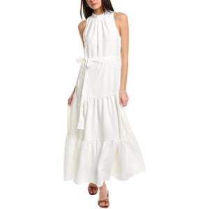 Anne Klein Men’s Tiered Tie Neck Maxi(Bright White)