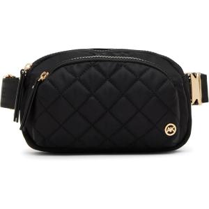 Anne Klein Quilted Nylon Pant Belt, Black, One Size