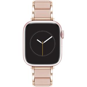 Anne Klein Silicone Fashion Bracelet for Apple Watch, Secure, Adjustable, Apple Watch Replacement Band, Fits Most Wrists(Blush Pink/Rose Gold)