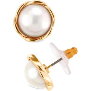 Anne Klein Small Twisted Stud Earrings(Gold)