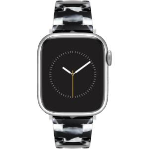 Anne Klein Women’s Acetate Fashion Band for Apple Watch Secure, Adjustable, Apple Watch Band Replacement, Fits Most Wrists(Black/White)