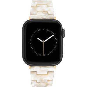 Anne Klein Women’s Acetate Fashion Band for Apple Watch Secure, Adjustable, Apple Watch Band Replacement, Fits Most Wrists(Off White)